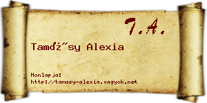 Tamásy Alexia névjegykártya